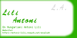 lili antoni business card